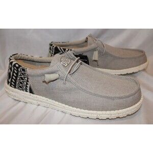 Hey Dude Men's Wally Funk Athletic Casual Sneakers NIB JACQUARD BEIGE SZ 13